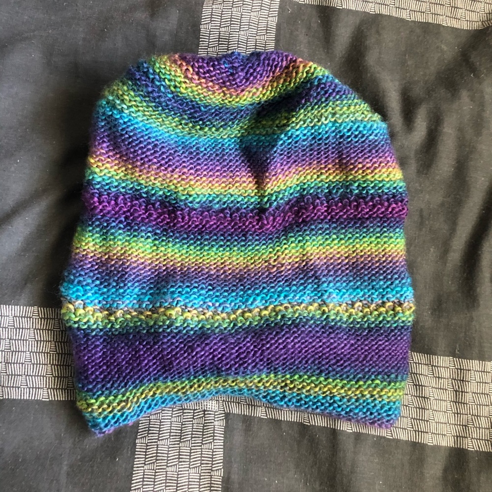 Rainbow hand sewn beanie